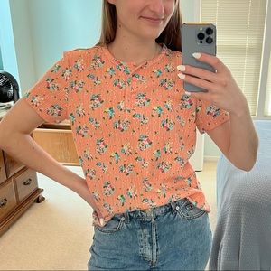 Vintage floral cottagecore short sleeve shirt